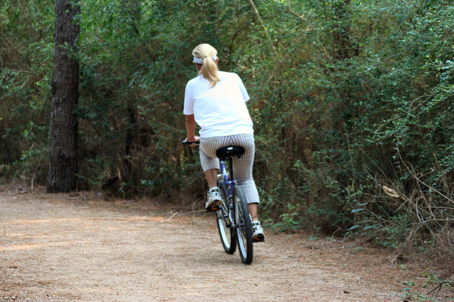 Woman on bike